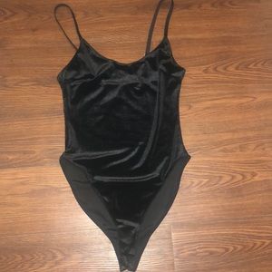 Black velvet bodysuit